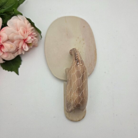 VTG Carved Giraffe Drinking Soap Stone Kenya Africa Hand Soap Dish Trinket Dish - Picture 6 of 9